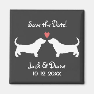 Imã Casamento de Basset Hounds Salve a Data