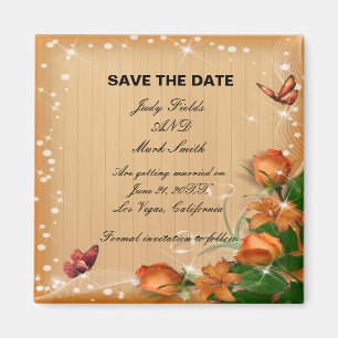Imã Casamento De Borboleta Floral De Madeira Rústica