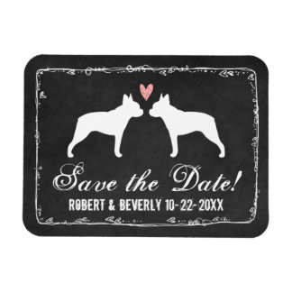 Ímã Casamento de Boston Terriers Salve a Data