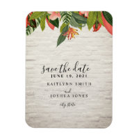 Casamento De Brick Branco Tropical Salvar A Data