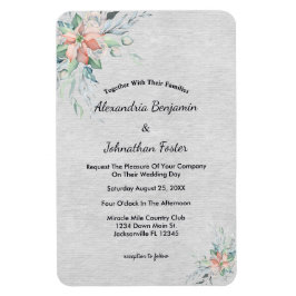 Ímã Casamento de Buquê das Flores Rosa Elegante