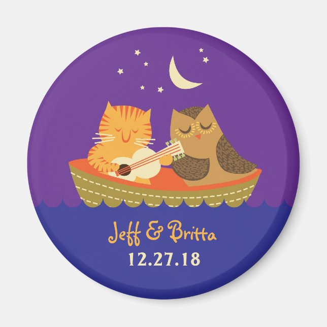 Imã Casamento de Caranguejo e Pussycat Storybook (Roxo (Frente)