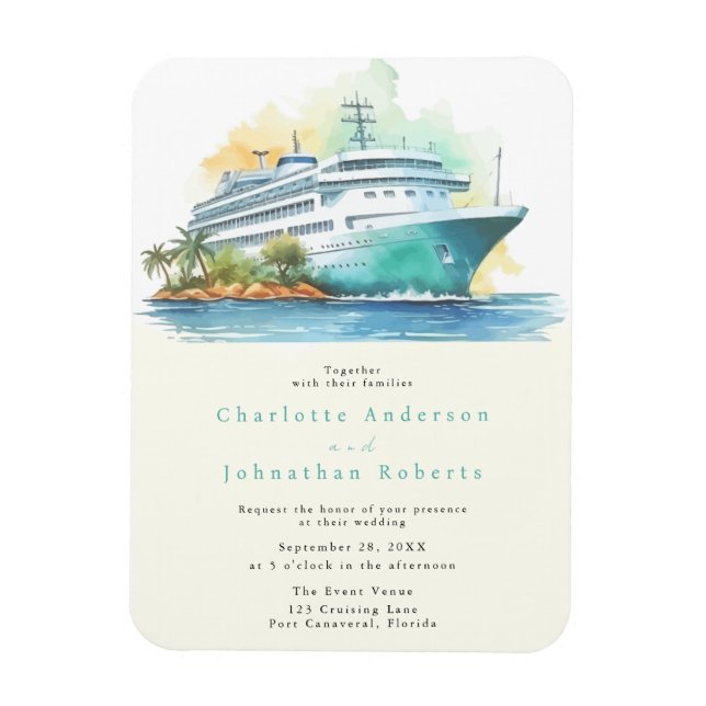 Ímã Casamento de Cruzeiro Aquarela (Vertical)