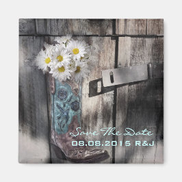 Imã casamento de daisy Western country salvar a data