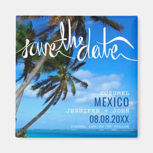 Imã Casamento de Destino de Praia Salvar a Data