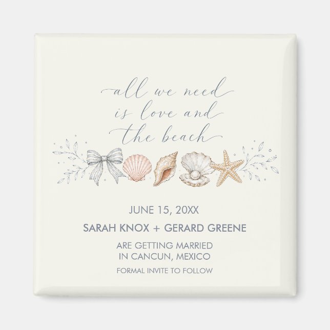Imã Casamento de Destino na Praia - Salve a Data  (Frente)