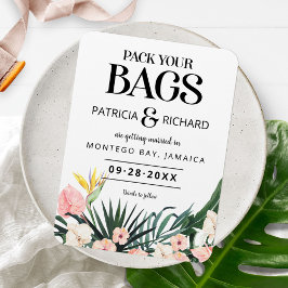 Ímã Casamento De Destino Tropical Salvar A Data