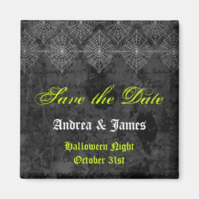 Imã Casamento de Eerie Halloween Salve o ímã de data (Frente)