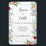 Ímã Casamento de flor selvagem Salvar a data<br><div class="desc">Faça uma impressão duradoura com a Imã salve a data da Coleção de Casamentos de Abigail Wildflower, uma maneira prática e bonita de anunciar o seu dia de casamento. Apresentando ilustrações vibrantes de flor silvestre da Coleção de Casamentos Abigail, este ímã é uma encantadora manutenção que os convidados podem exibir...</div>
