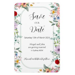 Ímã Casamento de flor selvagem Salvar a data