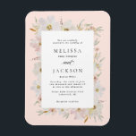 Ímã Casamento de Flores de Água com Creme e Blush<br><div class="desc">Suíte de Casamento de Flores de Água com Creme e Blush</div>