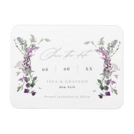 Ímã Casamento de Flores Selvagens do Elegante Lilac Sa