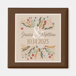 Imã Casamento de Flores Silvestres Modernidade Elegant