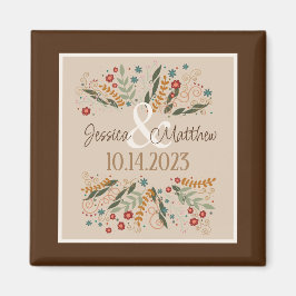 Imã Casamento de Flores Silvestres Moderno Elegante In