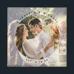 Imã Casamento de Foto do Casal Elegante Salvar a Data<br><div class="desc">Imagem de Favor de casamento do Casal Elegante Bride e Groom</div>