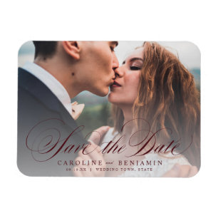 Ímã Casamento de fotos clássico da caligrafia salvar