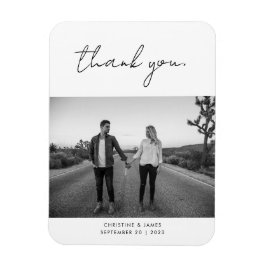 Ímã Casamento de Fotos com Script Manuscrito Moderno O