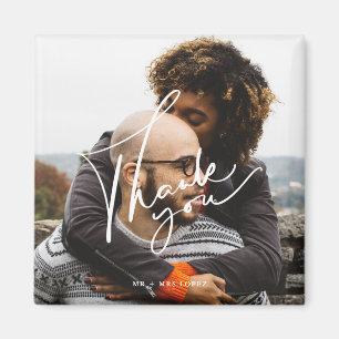 Imã Casamento de Fotos de Script Moderno Obrigado