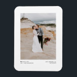 Ímã Casamento de Fotos Minimalista Moderno Negro Obrig<br><div class="desc">Celebre seu amor e mostre gratidão com nosso obrigado de casamento de fotos personalizável, seu imã! Essa única manutenção é perfeita para lembrar seus entes queridos de seu dia especial enquanto expressava seus obrigados sentidos de uma forma memorável. Apresenta tipografia negra minimalista com sotaque cardíaco. Personalize-o adicionando seus detalhes de...</div>