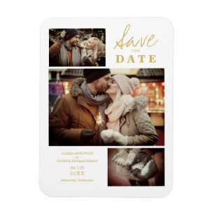 Ímã Casamento de Fotos Personalizadas com Efeito do Ou