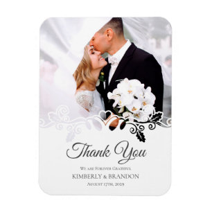 Ímã Casamento de Fotos Simples de Quadro Branco Obriga