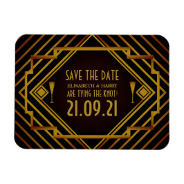 Ímã Casamento de Gatsby Dourado 2020 Salve a data