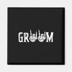 Imã Casamento de Halloween Noiva Groom Skeleton até a