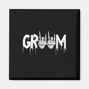 Imã Casamento de Halloween Noiva Groom Skeleton até a