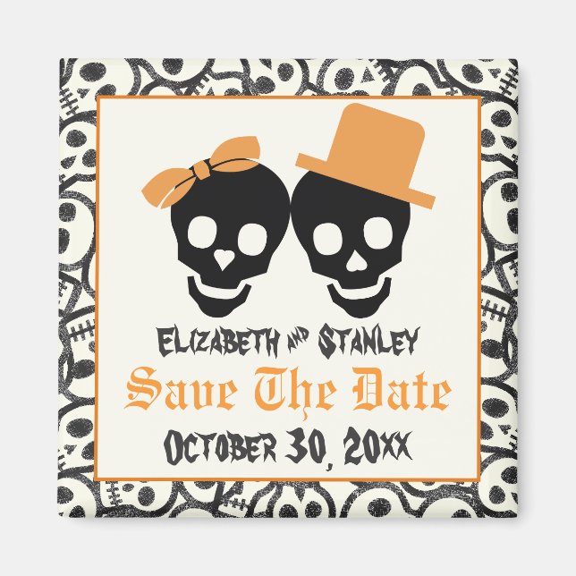 Imã Casamento de Halloween salve a data (Frente)