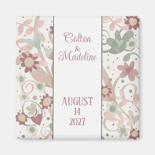 Imã Casamento de Inspirividade Personalizada Rosa-Flor