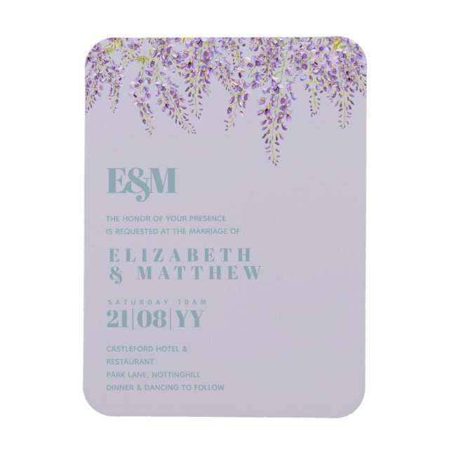 Ímã Casamento de Jardim Floral de Purple Wisteria Sage (Vertical)