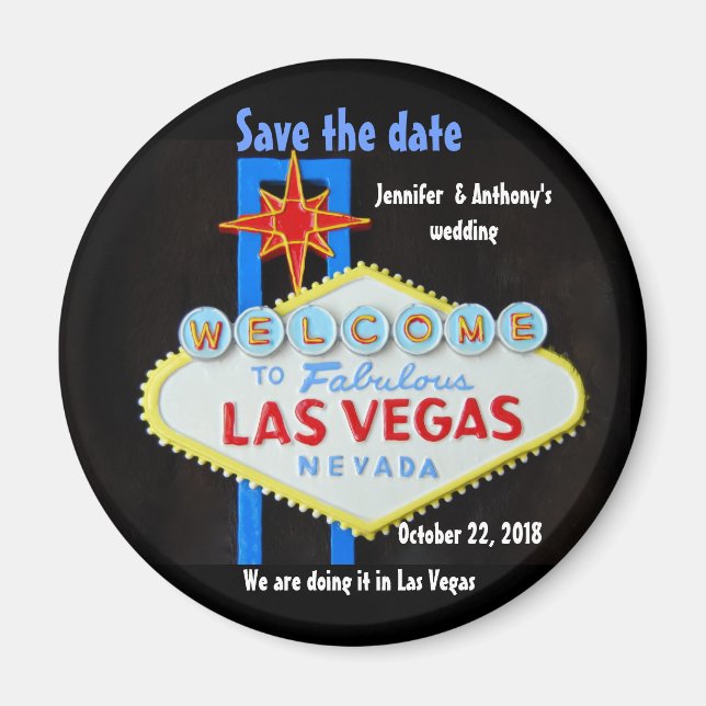 Imã Casamento de Las Vegas personalizado Salvar a Data (Frente)