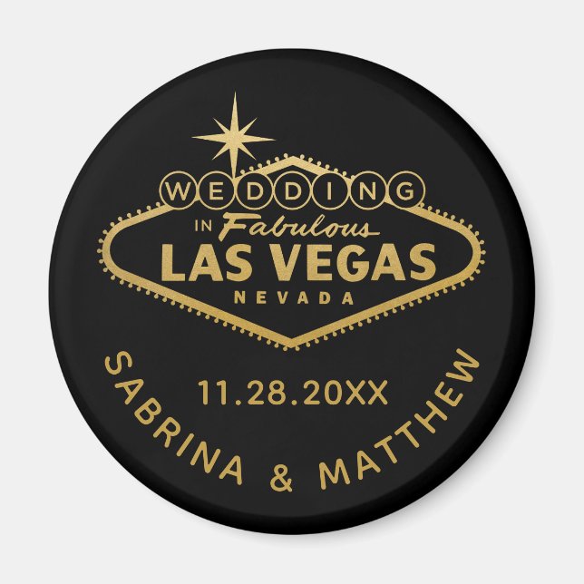 Imã Casamento de Las Vegas Salve a Data ou Favor (Frente)