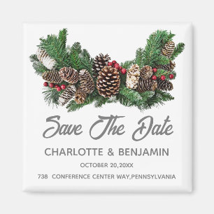 Imã Casamento de Natal de Inverno Salve a Data