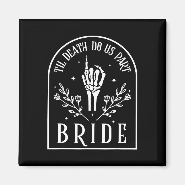 Imã Casamento de Noivado de Halloween Gothic Skeleton (Frente)