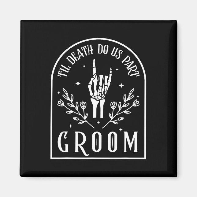 Imã Casamento de Noivado de Noiva Skeleton Gothic Hall (Frente)