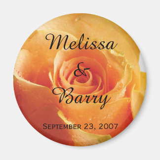Imã Casamento de Rosa de Pêssego Personalizado