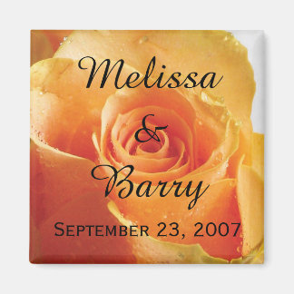 Imã Casamento de Rosa de Pêssego Personalizado