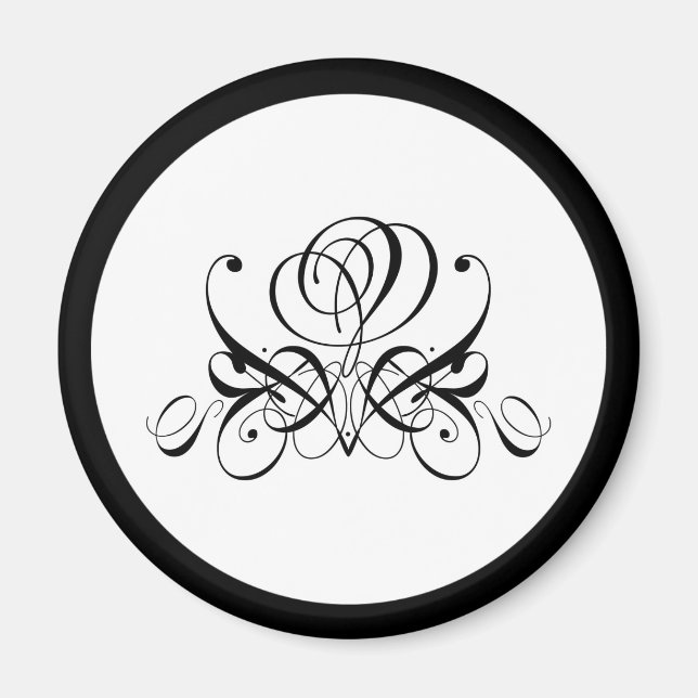 Imã Casamento de Rosa preto para caligrafia (Frente)