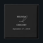 Imã Casamento de Script de Assinatura de Caligrafia Pr<br><div class="desc">Um elegante design de casamento com a assinatura do roteiro de caligrafia branca e preta. Um design minimalista que usa a tipografia da caligrafia de script vintage como centro de atração. Um design de assinatura de caligrafia branca e preto clássico ideal para todos os tipos de casamentos. Um casamento clássico...</div>