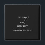 Imã Casamento de Script de Assinatura de Caligrafia Pr<br><div class="desc">Um elegante design de casamento com a assinatura do roteiro de caligrafia branca e preta. Um design minimalista que usa a tipografia da caligrafia de script vintage como centro de atração. Um design de assinatura de caligrafia branca e preto clássico ideal para todos os tipos de casamentos. Um casamento clássico...</div>