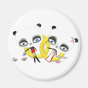 Imã Casamento de Urso Panda Aneis de pássaros Magnet