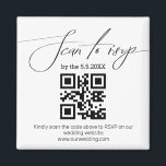 Imã casamento do código rsvp qr da escrita manual mode<br><div class="desc">escrita manual moderna código rsvp qr imã de casamento</div>