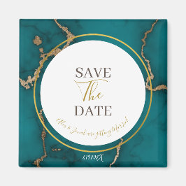Imã Casamento do Geode Teal Green Kintsugi Salve a Dat