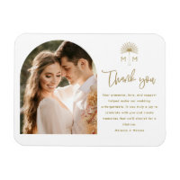 Casamento Dourado com Arch Palm Tree Obrigado