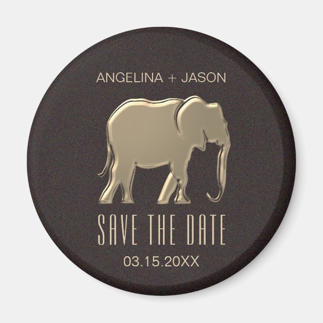 Imã Casamento Dourado Falso Salvar O Convite De Data (Frente)