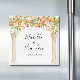 Imã Casamento Elegante com Aquarela Personalizada Lara