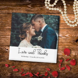 Imã Casamento Elegante Foto de Amor e Gratidão