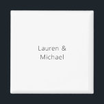 Imã Casamento Elegante Mínimo Branco Preto Preto<br><div class="desc">Esse modelo pode ser personalizado para atender a todas as profissões profissionais.</div>