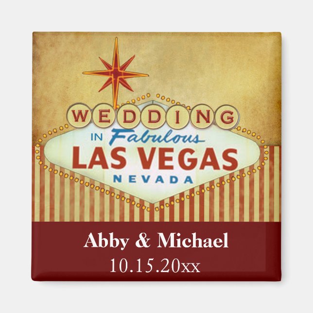 Imã Casamento em Fabulosa Las Vegas - Vintage Stripes (Frente)
